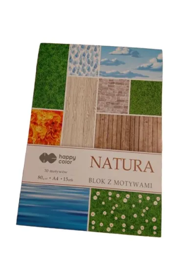 Happy Color Blok z motywami NATURA A4 30 motyw�w 80g 15 kartek