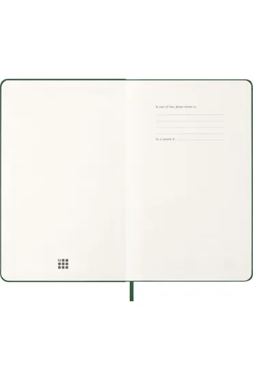 Kalendarz 2026 12M Moleskine L twarda oprawa dzienny Myrtle Green 13x21cm