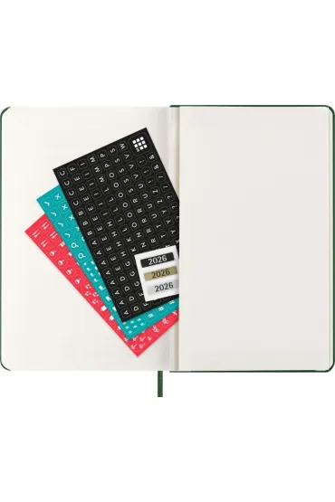 Kalendarz 2026 12M Moleskine L twarda oprawa dzienny Myrtle Green 13x21cm