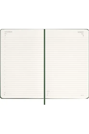 Kalendarz 2026 12M Moleskine L twarda oprawa dzienny Myrtle Green 13x21cm