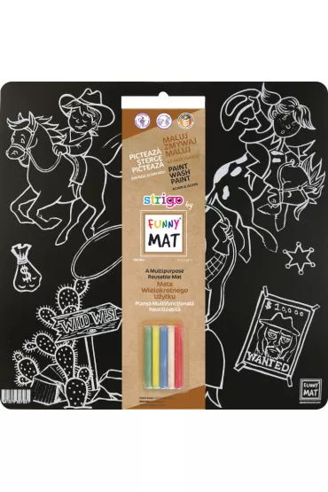 Strigo Funny Mat Black - Western + kreda 40x40 cm