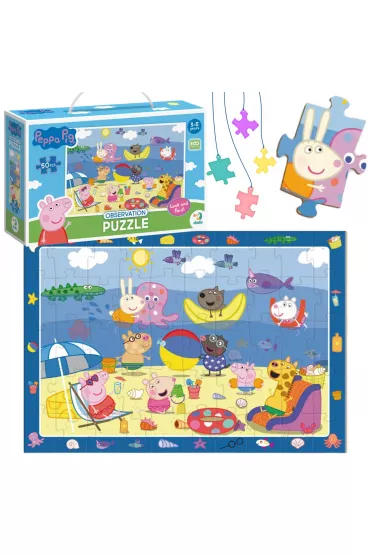Puzzle obserwacyjne 50 el. �winka Peppa. Wakacje Dodo