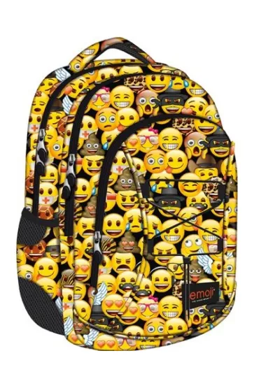 St. Majewski Plecak szkolny 3-komorowy Emoji Yellow