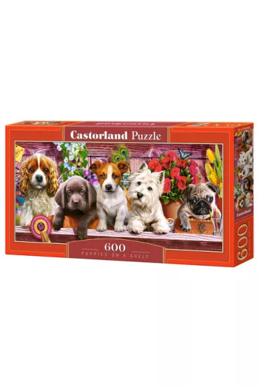 Puzzle 600 el. Puppies on a Shelf Castorland