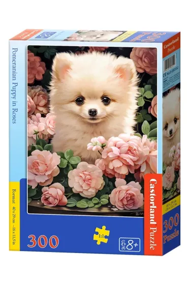 Puzzle 60 el. Pomeranian Puppy in Roses Castorland