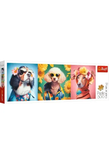 Puzzle 500 el. Panorama - Pokaz mody psia edycja Trefl