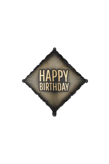 PartyDeco Balon foliowy Happy Birthday 46x46cm