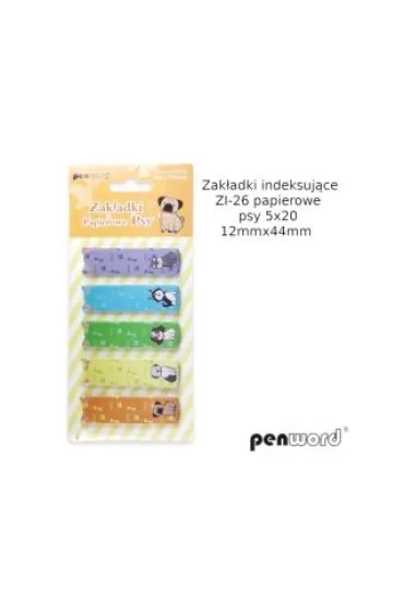 Polsirhurt Zak�adki indeksuj�ce papierowe psy ZI-26 12mmx44mm 5x20