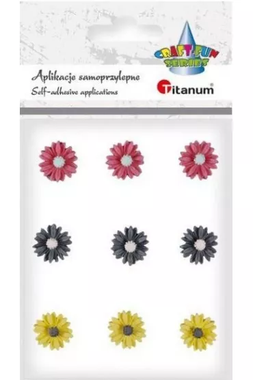 Titanum Kwiatki samoprzylepne z �ywicy margerytki mix 9 szt.