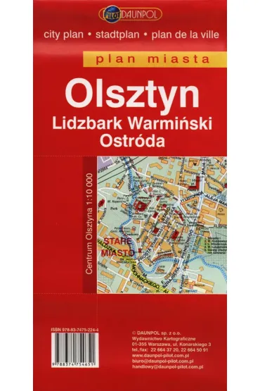 Olsztyn. Lidzbark Warmi�ski. Ostr�da. Plan miasta 1:18 000