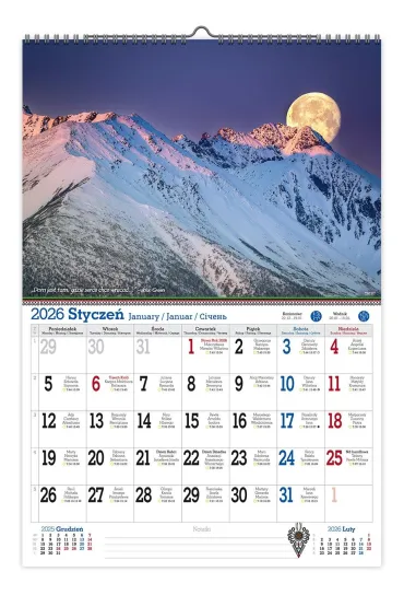 Kalendarz 2026 �cienny A3 V.1 Tatry, �e hej!