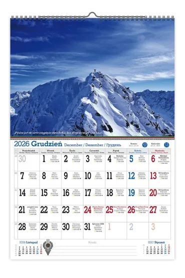 Kalendarz 2026 �cienny A3 V.1 Tatry, �e hej!
