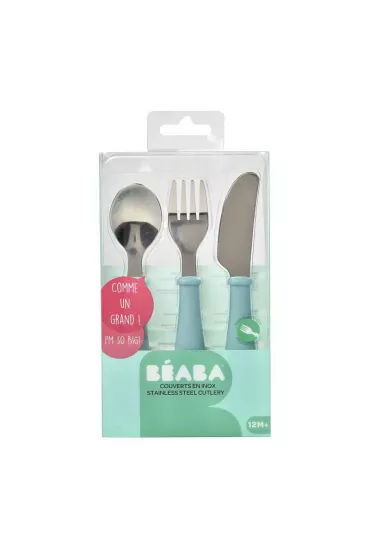 Beaba Sztuce ze stali nierdzewnej Airy Green 12 m+