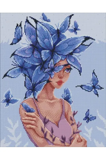 Ideyka Diamentowa mozaika - Motyle my�li z kryszta�kami 40x50cm