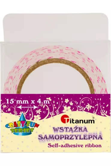 Titanum Wst��ka samoprzylepna w r�owe groszki 15mm x 4m