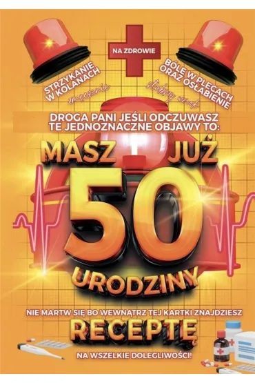 Yeku Karnet Urodzinowy z recept� 50