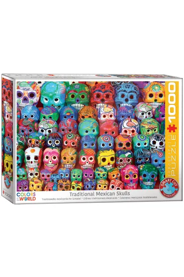 Puzzle 1000 el. Traditional Mexican Skulls Eurographics