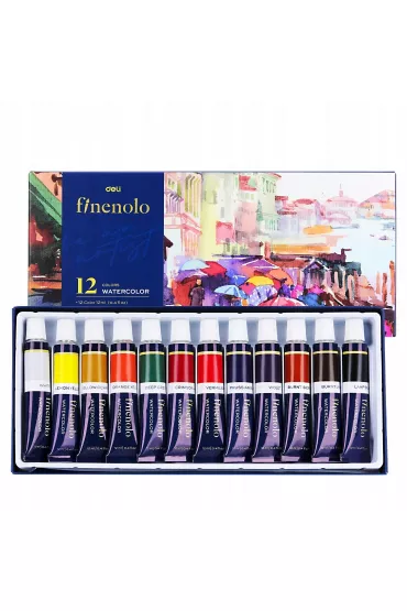 Deli Farby akwarelowe Finenolo  12ml.12 kolor�w 144 ml