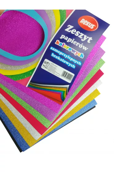 Beniamin Zeszyt papier�w kolorowych samoprzylepnych brokatowych A5