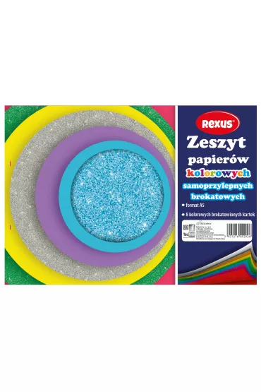 Beniamin Zeszyt papier�w kolorowych samoprzylepnych brokatowych A5