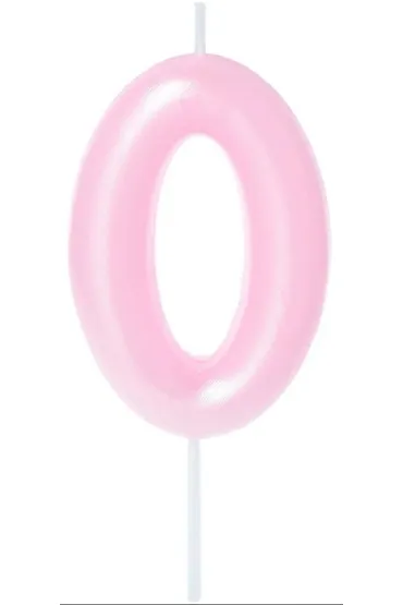 �wieczka na tort - cyferka Candy 0 r�owa 6cm