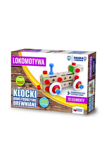 Nauka i zabawa Klocki konstrukcyjne drewniane Lokomotywa