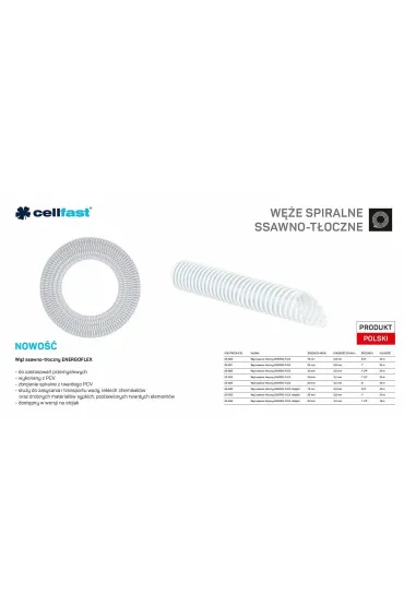 Cellfast W�� ssawno-t�oczny do pomp 25mm x 20mb bezbarwny energo-flex na stojak /na stojak