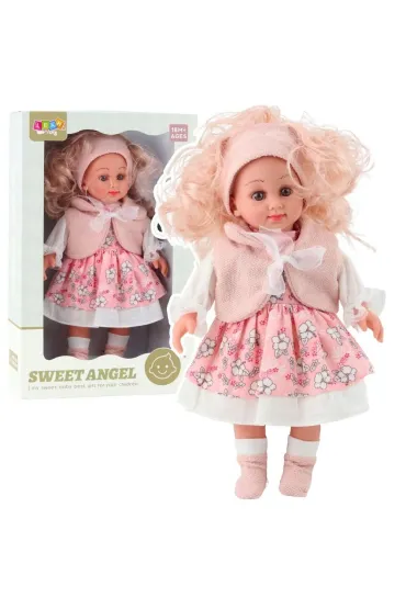 Lalka Sweet Angel w r�owej sukience w kwiaty 36cm