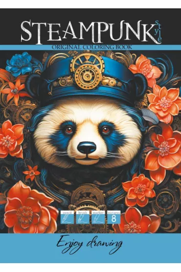 Kolorowanka A4 Steampunk Panda
