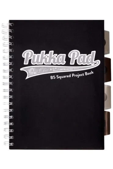 Pukka Pad Project Book B5 Black & Grey kratka, 80g 100 kartek
