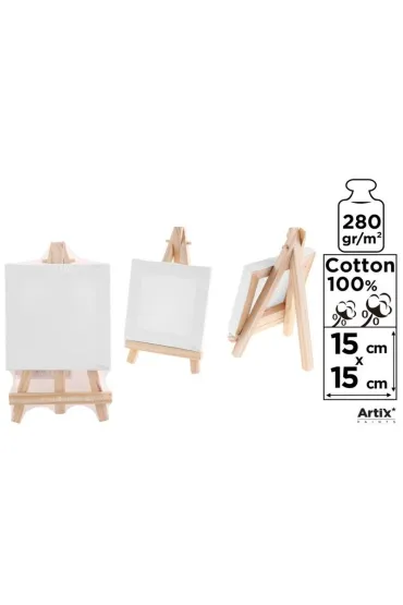 Artix Podobrazie mini + sztaluga 15x15 cm, 280g/m2