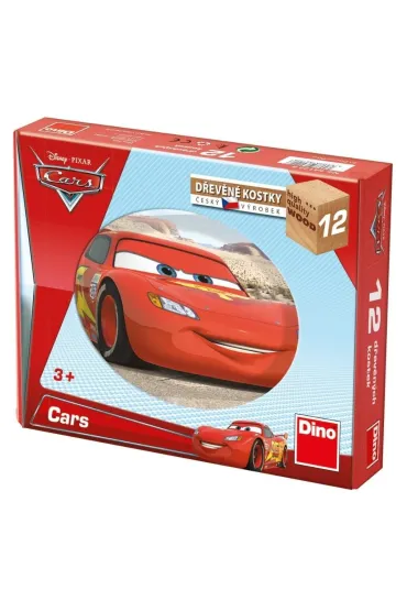 Klocki drewniane obrazkowe Auta Cars 12el