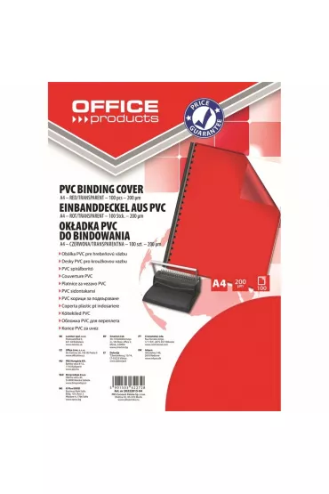 Office Products Ok�adki do bindowania A4 PCV 200 mikr 100 szt.