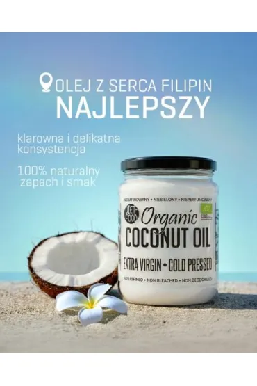 Diet-Food Olej kokosowy extra virgin t�oczony na zimno 500 ml Bio