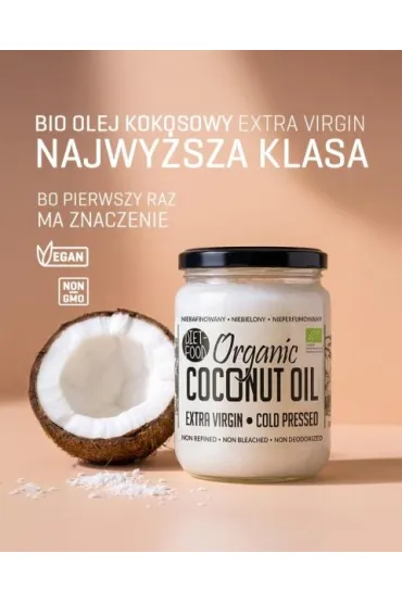 Diet-Food Olej kokosowy extra virgin t�oczony na zimno 500 ml Bio