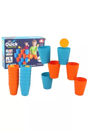 Gra sensoryczna kubki 3w1 16el LeanToys