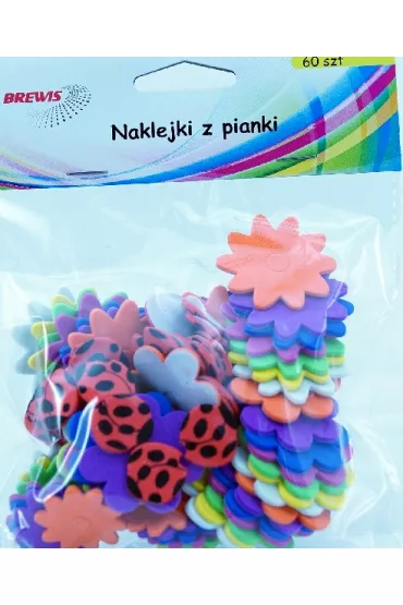 Brewis Naklejki z pianki kwiatki 60 szt.