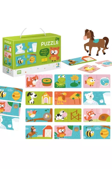 Puzzle Duo Gdzie �yj� zwierz�ta Dodo
