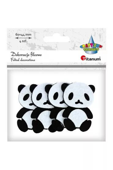Titanum Filcowe pandy 3D bia�o-czarne 42x60mm