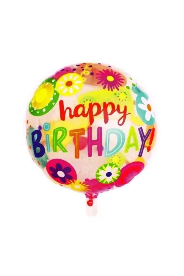 GoParty Balon foliowy okrag�y Kwiatki 46cm