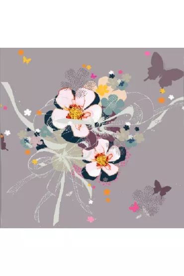 Clear Creations Karnet Kwiaty be�owy Swarovski