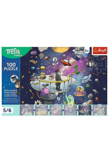 Puzzle UFT 100 el. Bert w kosmosie Rodzina Treflik�w 16545