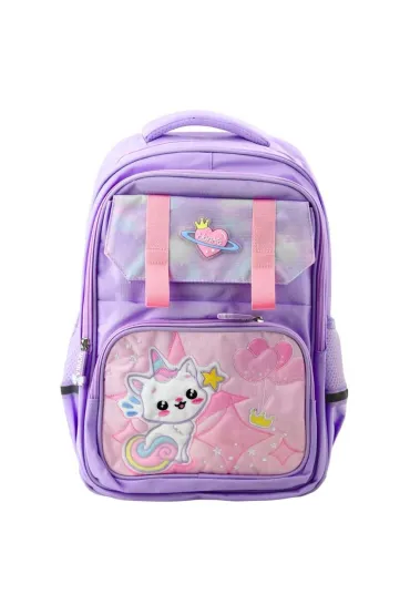 LeanToys Plecak szkolny Kotek fiolet 20L