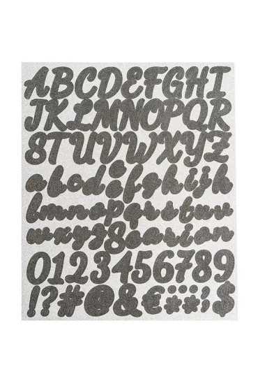 Dalprint Naklejki z brokat Litery cyfry znaki czarne 83 szt