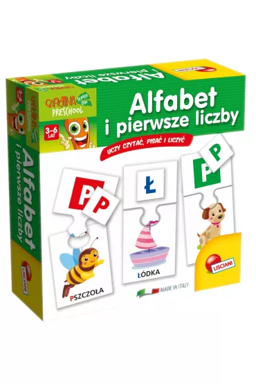 Puzzle Carotina. Alfabet i pierwsze liczby Lisciani