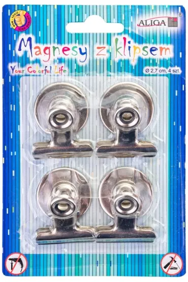 Aliga Magnesy z klipsem 2,7 cm PH-5113 4 szt.