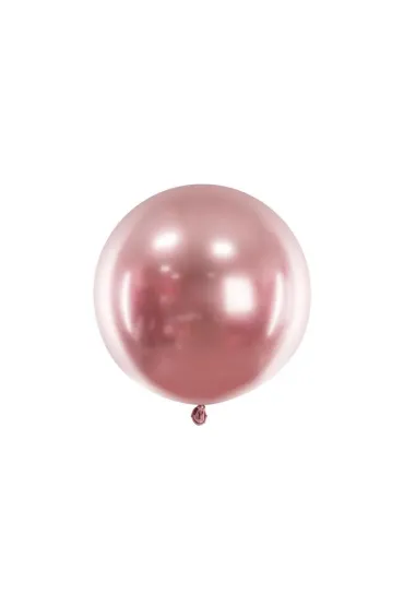 PartyDeco Balon okr�g�y Glossy r�owe z�oto 60cm