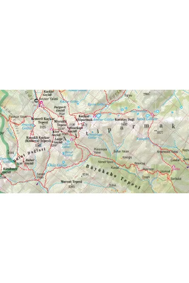Turkey the Highest Peakstrekking map 1:100 000 laminat