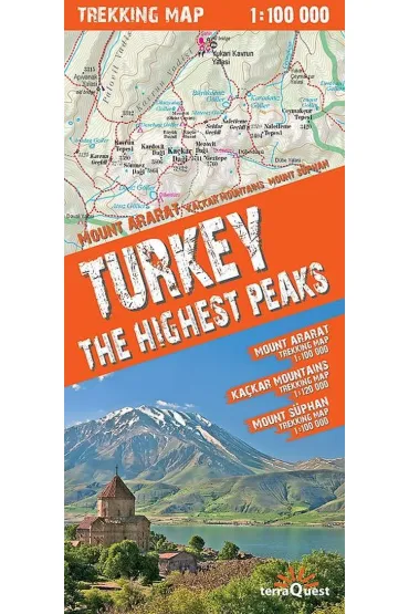 Turkey the Highest Peakstrekking map 1:100 000 laminat