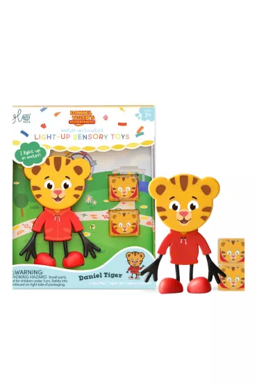Glo Pals Posta� do k�pieli Tygrysek Daniel - zestaw z dwiema kostkami sensorycznymi �wiec�cymi w wodzie